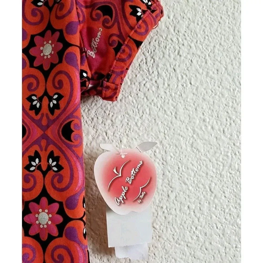 APPLE BOTTOMS Girls Size M Red Floral Polo Dress Drop Waist 10/12 New With Tags
